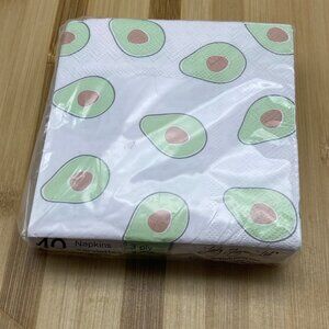 Lady Jane Ltd Avocado Beverage Napkins 40 10”x10” Fiesta Birthday Party